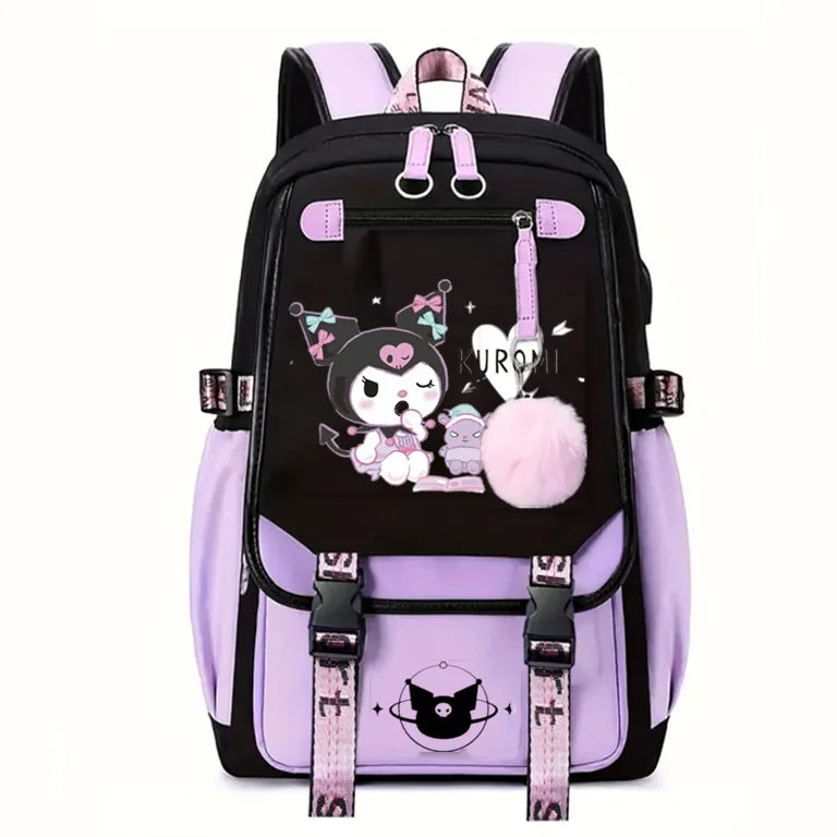 Mochila Kuromi USB 🌟